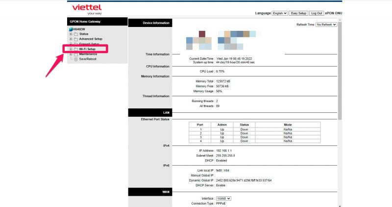 mẹo đổi mật khẩu wifi modem Viettel